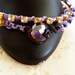 Double Wrap  Rhinestone and Leather Bracelet Wraped with Metallic Lavender cords, Gift for Under 30