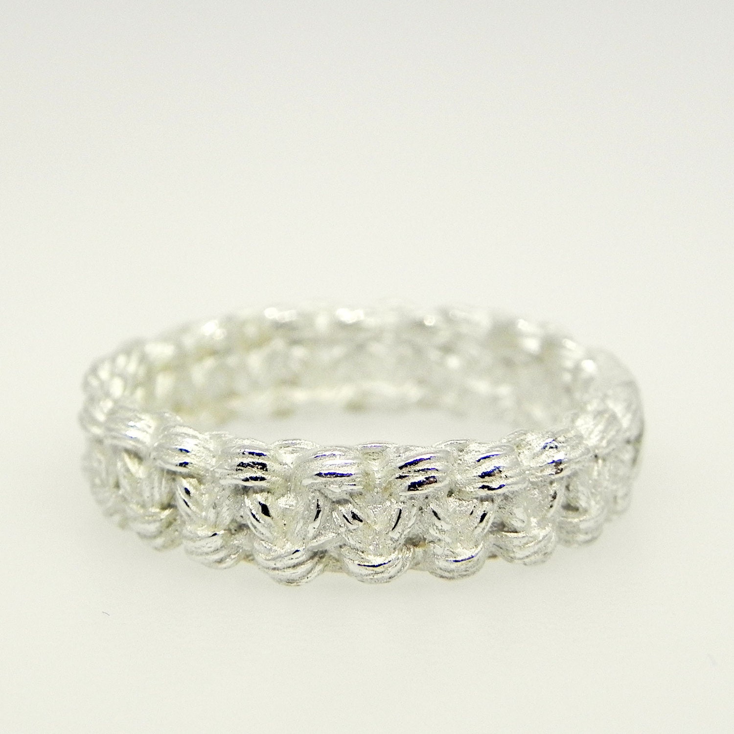 Square Knot Wedding Band- Sterling Silver