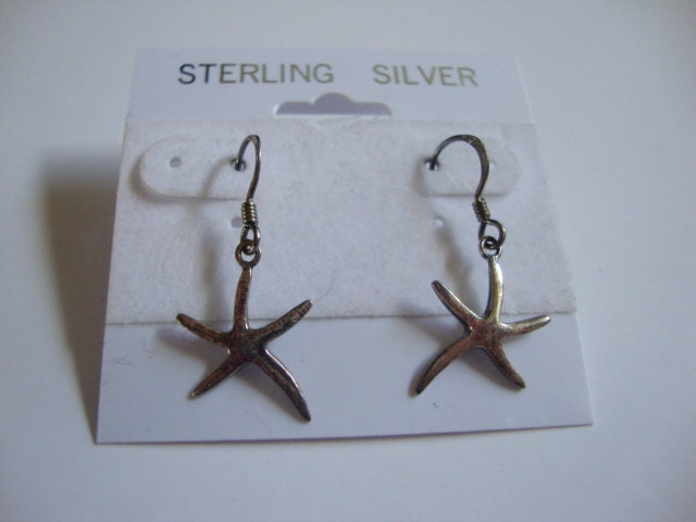 Vintage Sterling Silver Starfish Earrings