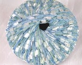 Berlini West Track II Ladder ribbon yarn, Sea Breeze, blue green white, crochet necklace yarn,  6