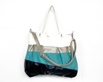 Mini Ruche Bag in Ocean Blue Ombre Leather - OOAK - LAST ONE - Ready to Ship