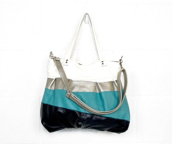 Mini Ruche Bag in Ocean Blue Ombre Leather - OOAK - LAST ONE - Ready to Ship