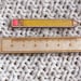 Ruler and Pencil Brooch Set. Laser cut from Sustainable Birch Wood. Made in England.