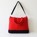 Worthy Bag in Bright Red with Black - UNISEX - multi functional handstiched - handbag -  carry bag - macbook pro - large - christmas