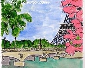 Pink Trees along the Seine