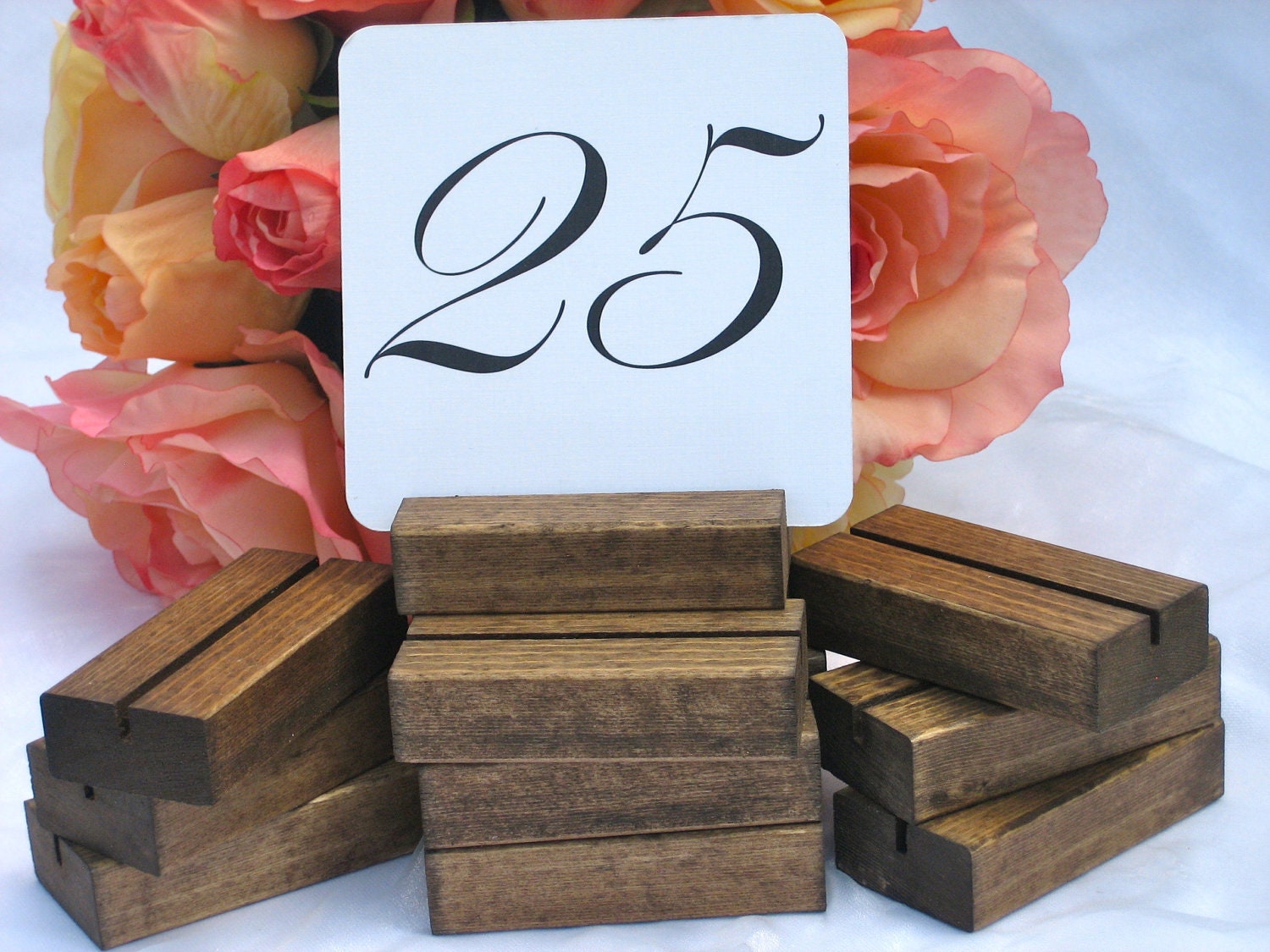 Rustic Wedding Wood Table Number Holders- Set of 20