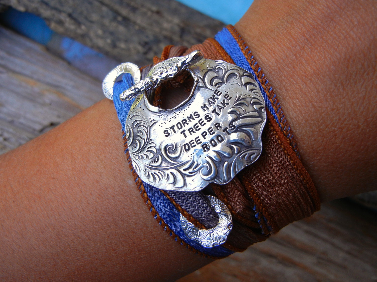 Custom Silver Jewelry, Custom Quote, Personalized Silk Wrap Bracelet, Personalized Jewelry, Personalized Silver Jewelry Bracelet