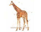 ECOBaby, Kids room art, Baby GIRAFFE Print, eco, Giraffe Painting, nursery art, giraffe print