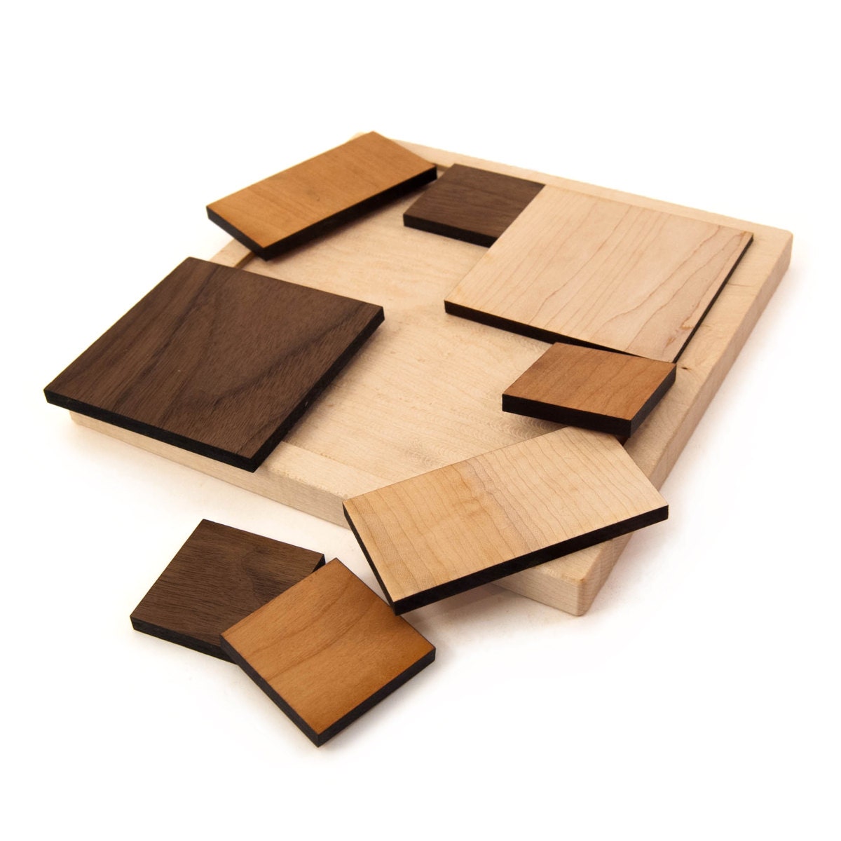wooden toy geometric puzzle, square kids toy