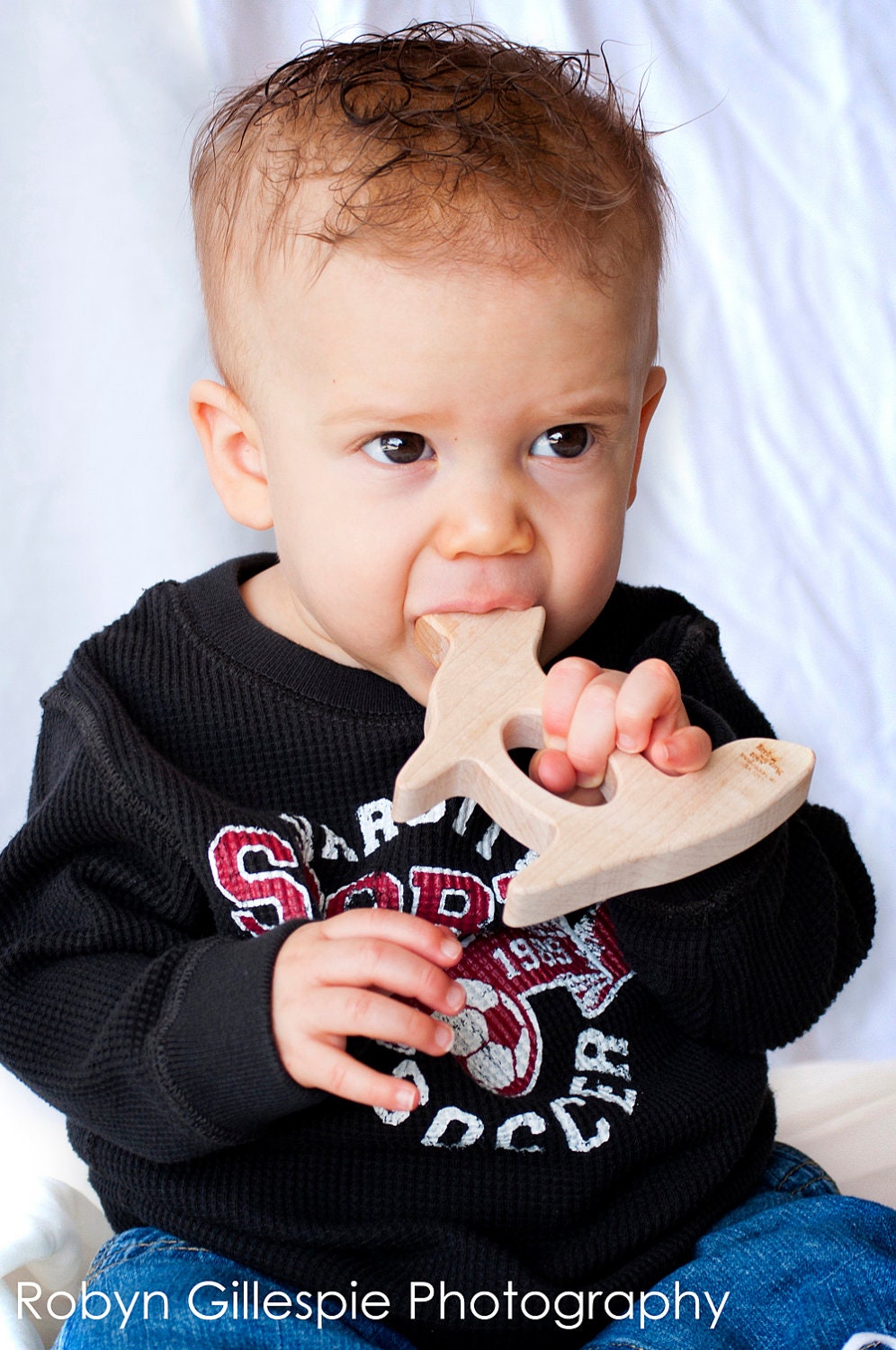 Wood Teether Nebraska State wooden toy natural baby toy