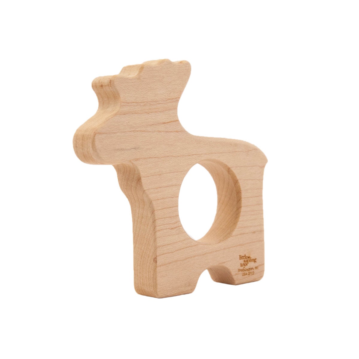 Wood Teether Moose wooden toy natural baby toy