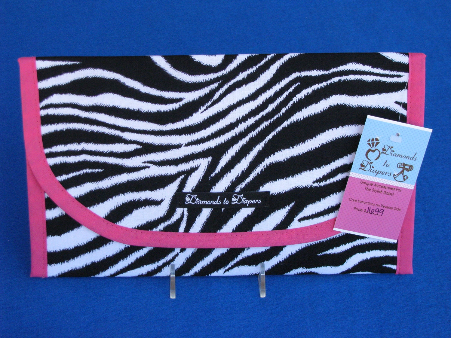 Zebra Print Diaper and Wipes Case Holder Clutch