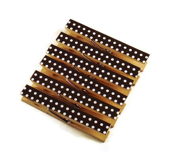 Altered Clothespin  Clips  Decorative  Wooden Clothespins in Domino