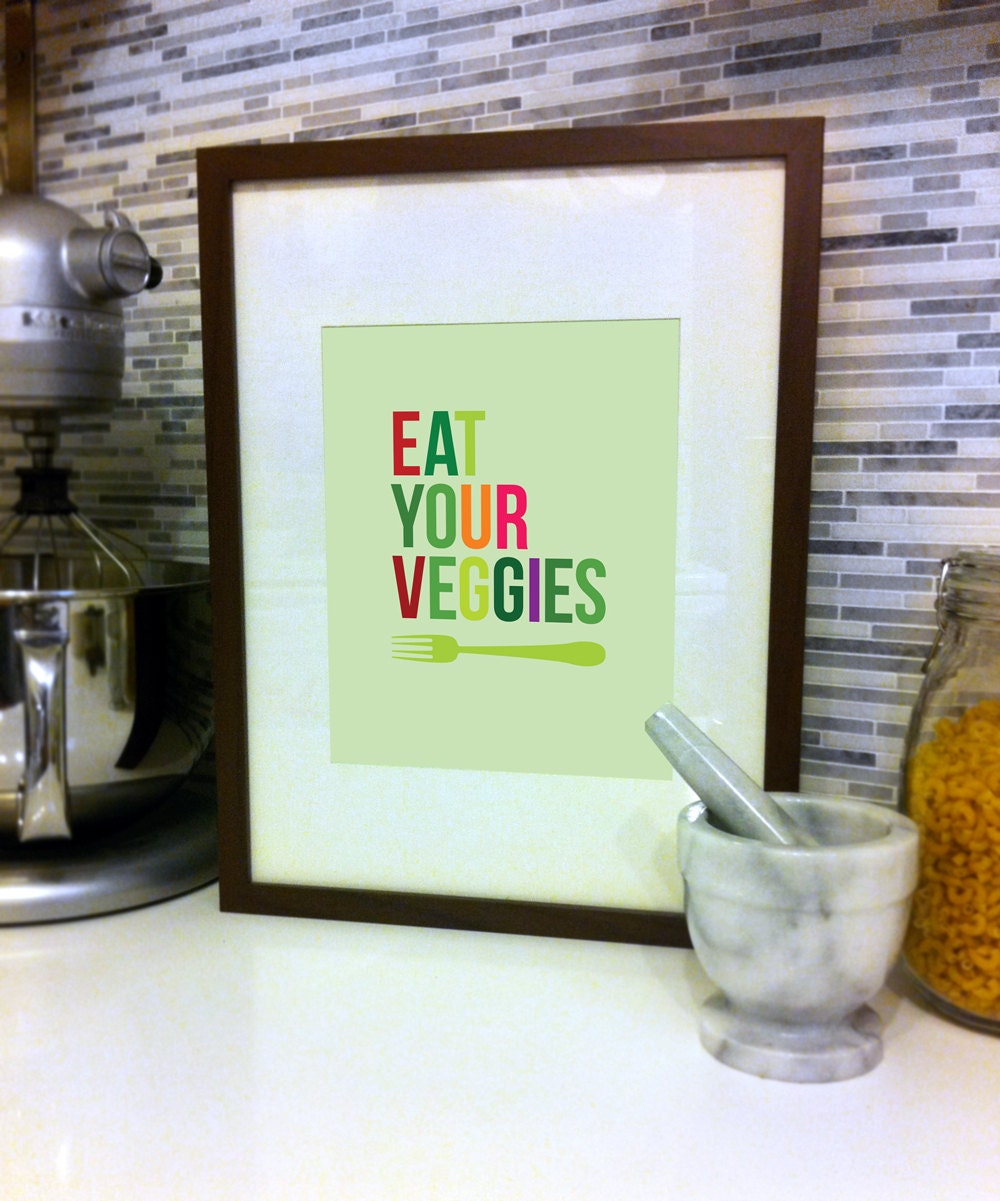 Eat Your Veggies - 8 x 10 kitchen wall art print