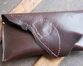 SALE Mahogany Leather Wallet Clutch