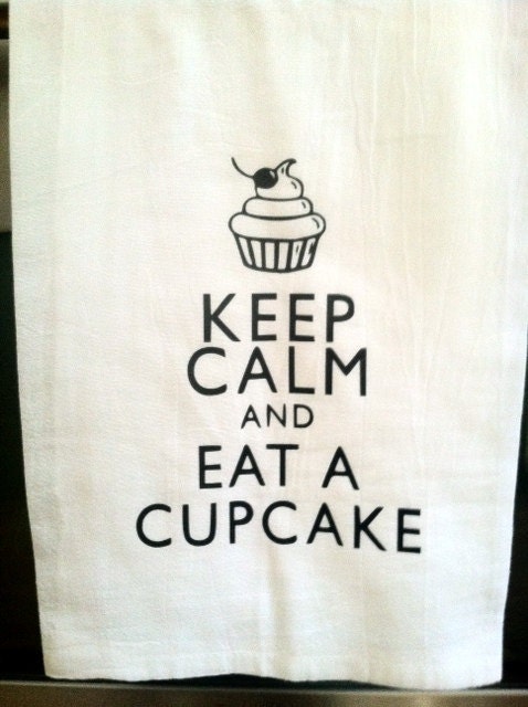 Keep Calm And Eat A Cupcake  Kitchen Tea Towel