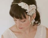 SAMPLE SALE Quick Ship Lace bridal headpiece - Hair piece rhinestone 768