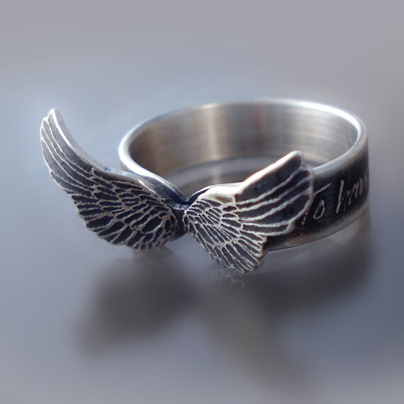 Sterling Silver Ring - To Have Faith Is To Have Wings - Inspirational Quote