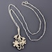 Brushed Silver Flower Necklace - Floral Branch - Nature Jewelry