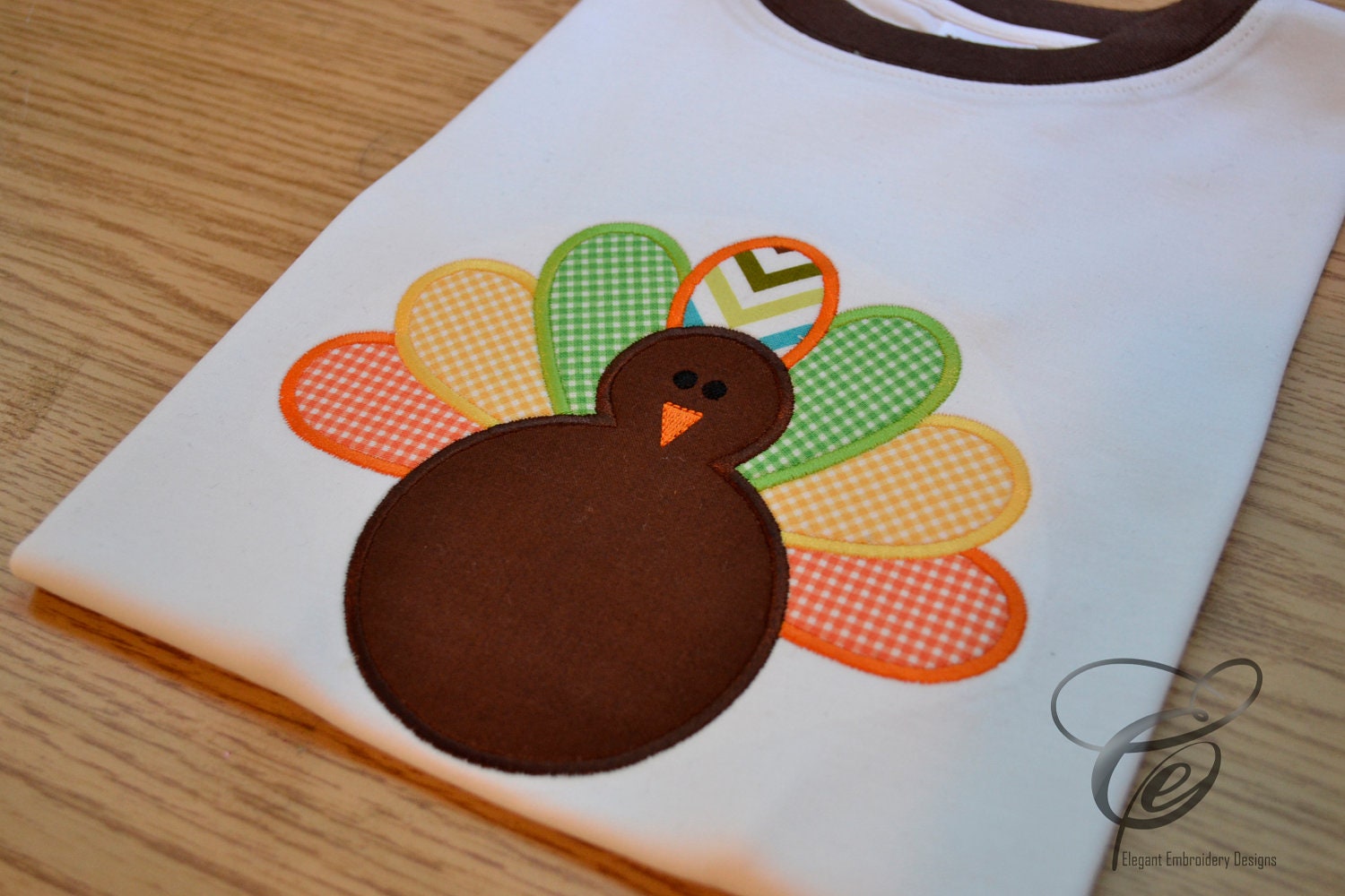 Gingham Turkey Applique TShirt by Elegant Embroidery Designs Il_570xn