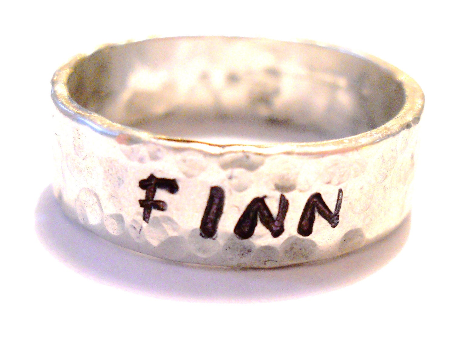 Wide Hand Stamped Sterling Silver Ring - FULLY customizable