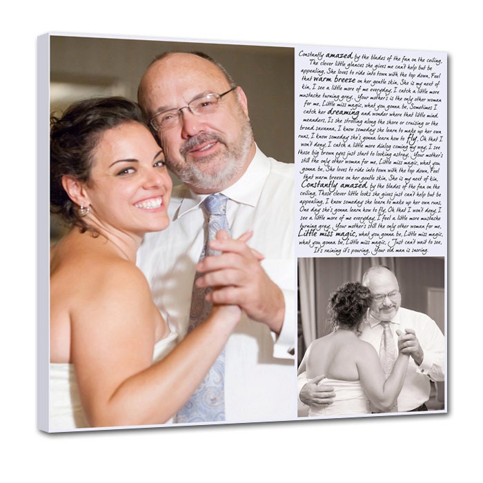 Father Daughter Dance Personalized Gift Father of the Bride Daughter Best Friend, Sisters, Siblings, with Their Photo and Your Words 14X14