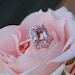 3.1ct Cushion Peach sapphire Champagne sapphire 14k rose gold diamond ring engagement ring