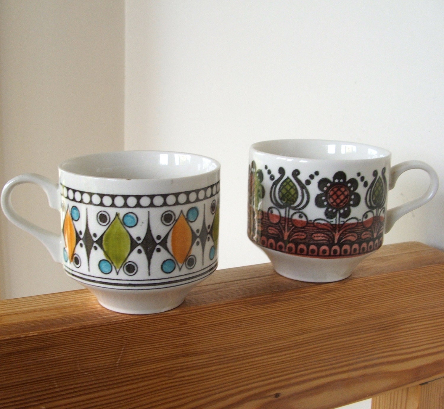Pair of Vintage English Coffee Cups