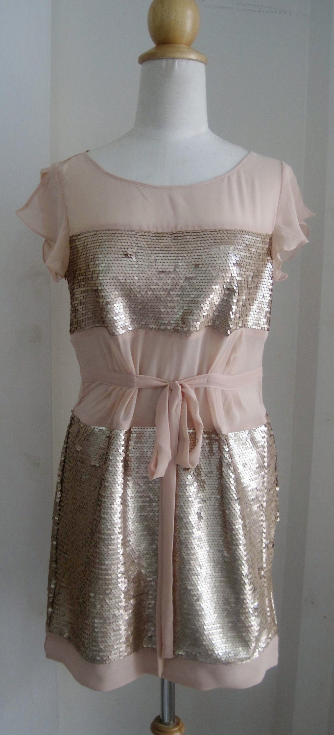 Custom made for size XS/S/M/L  Dress sequin bridesmaids romantic wedding flappers 20s