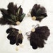 Gold, Black Feather Fascinator, Bridesmaid Set,  Set of 4,  Retro Feather Hair Accessory, Head Piece, Unique Bridal, Batcakes Couture