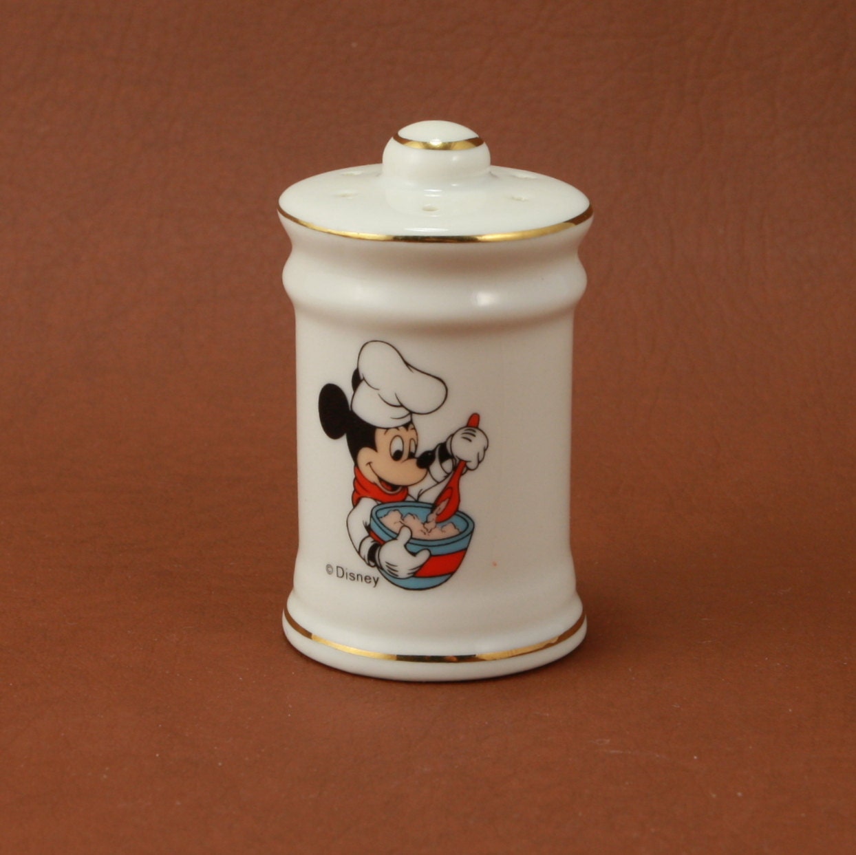 Mickey Mouse Chef w Bowl Disney Salt Pepper Shaker Vtg