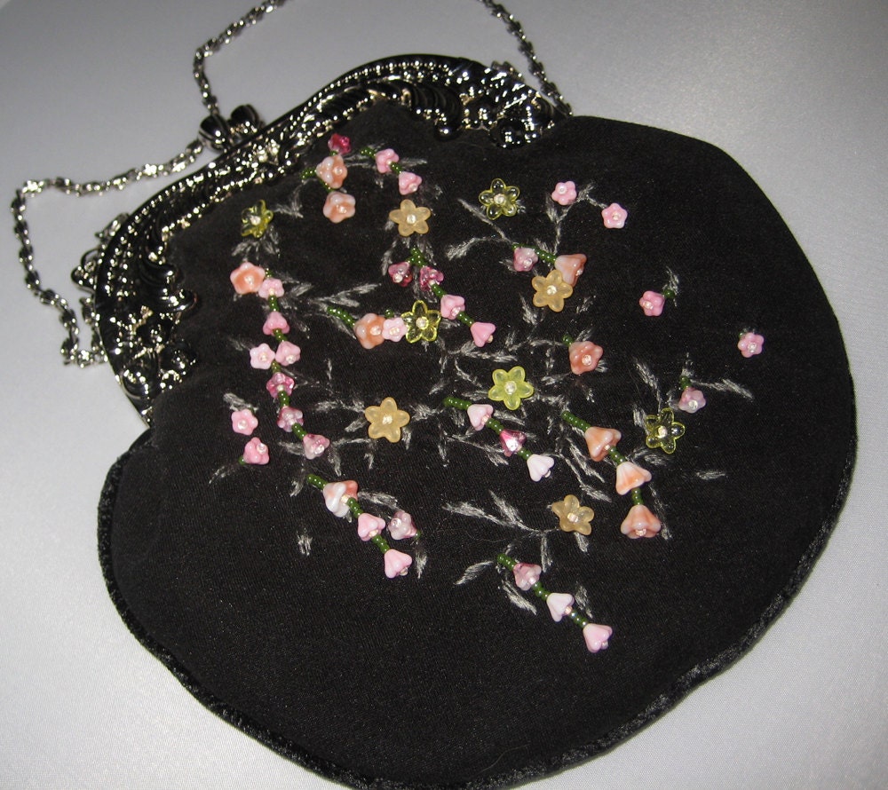SALE  Holly Cottage Beaded Purse Reticule