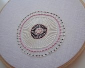 hoop art - hand embroidered freeform flower in 5 inch hoop by bo betsy - free shipping