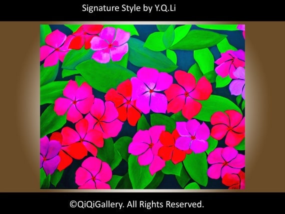Original Oil Painting "Pink"  by QiQiGallery