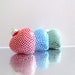 Little Dotted Heart Ornaments: Three Hand painted Puffy Glass Hearts Christmas Tree Ornaments