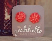 red floral bouquet earrings by yeahhello