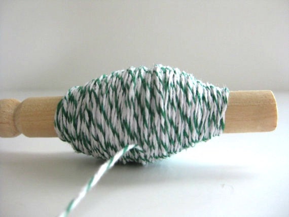 bakers twine-green and white (25 yds)