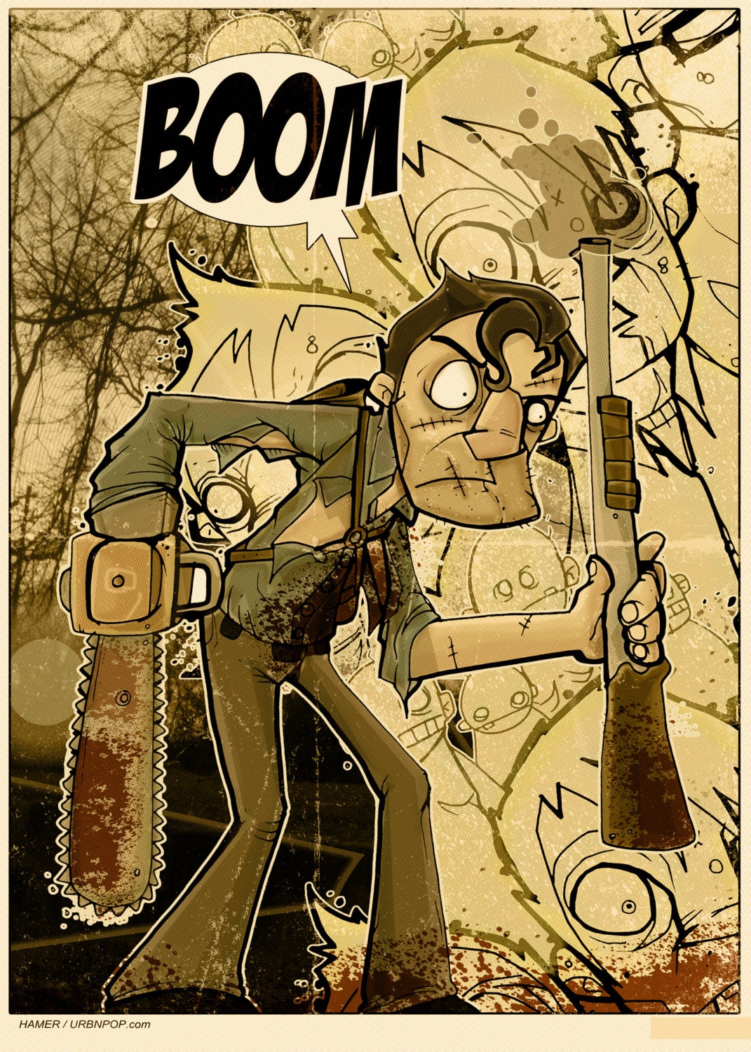 5x7  Urbnpop "Ash EVil Dead" signed Print