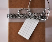 40 Vintage Stripe White Mini Gift Tags Unthreaded DIY