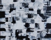 Original Black and White, Abstract Painting, Large Mixed Media Black&White Painting, Original Painting by Andrada, 48x36, Custom painting