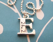hand stamped initial marathon necklace
