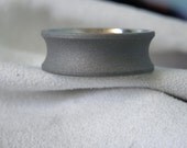 Titanium Ring Concave Cut Band Sandblasted Unique Look