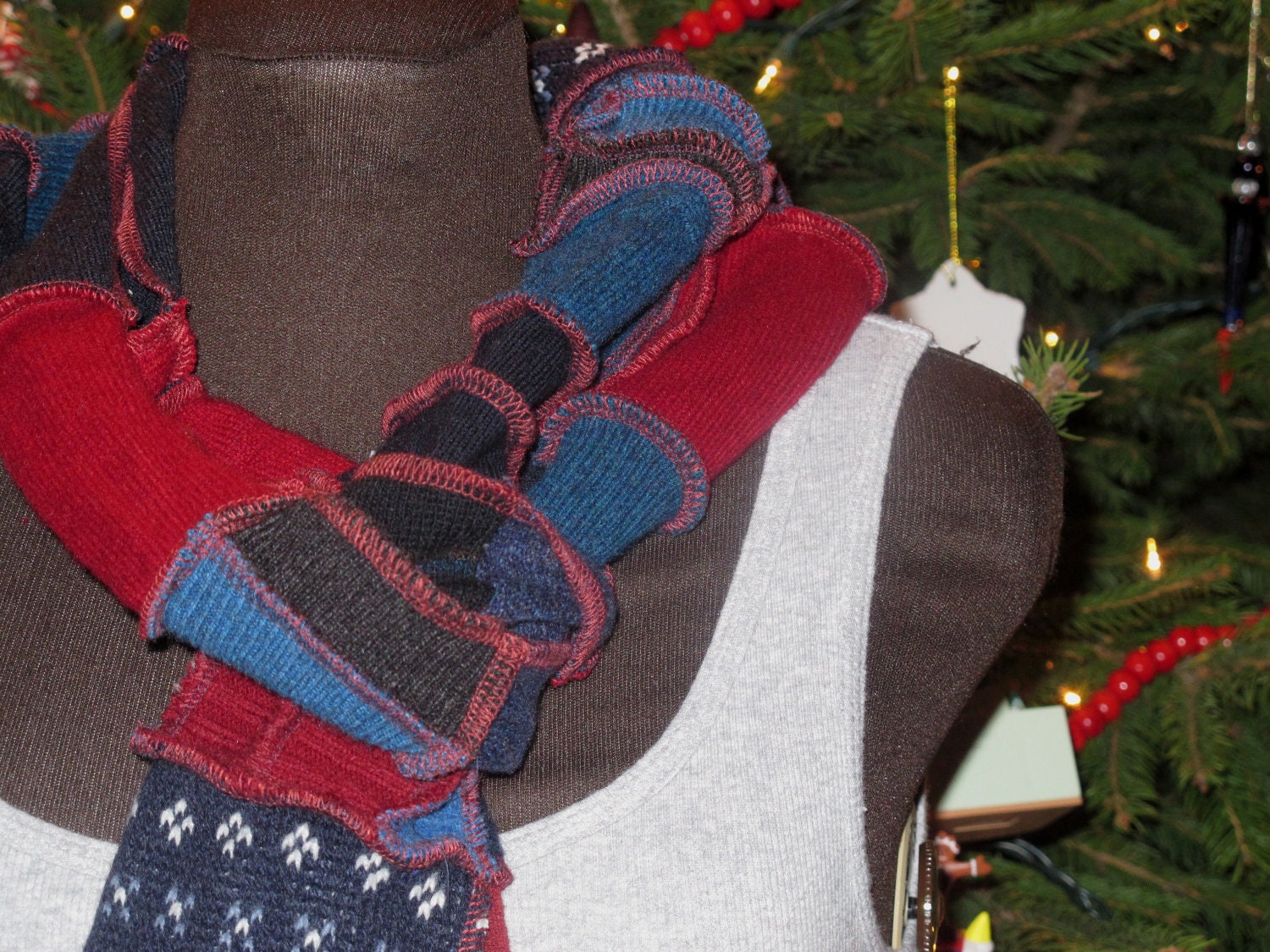 Patchwork Scarf - Upcycled and Eco Friendly