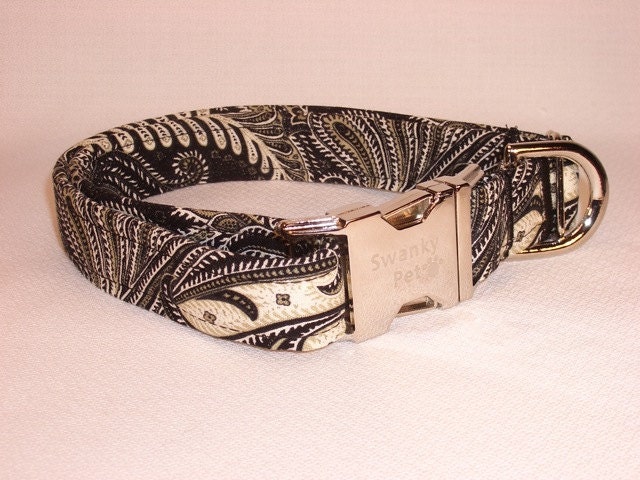 Stylish Black Paisley Collar by Swanky Pet