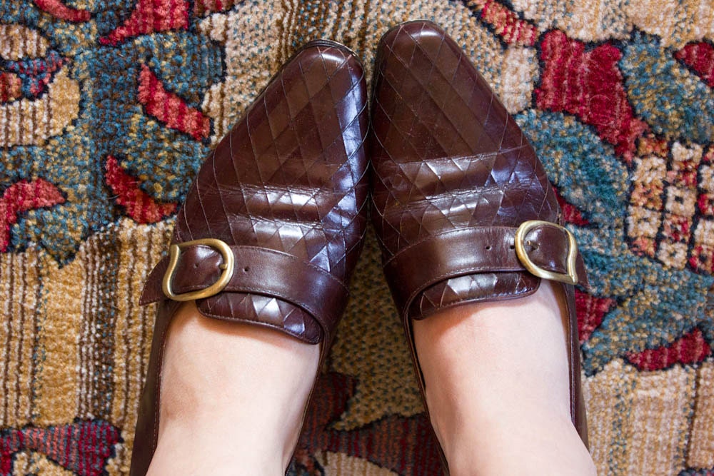 Vintage Burgundy Leather Penny Loafers- Size 7