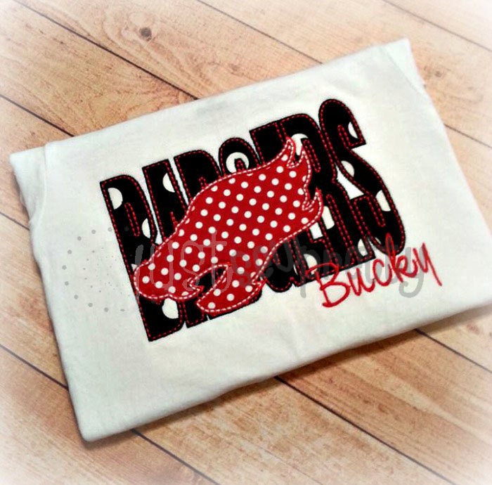 Badgers Sillouette Embroidery Applique Design