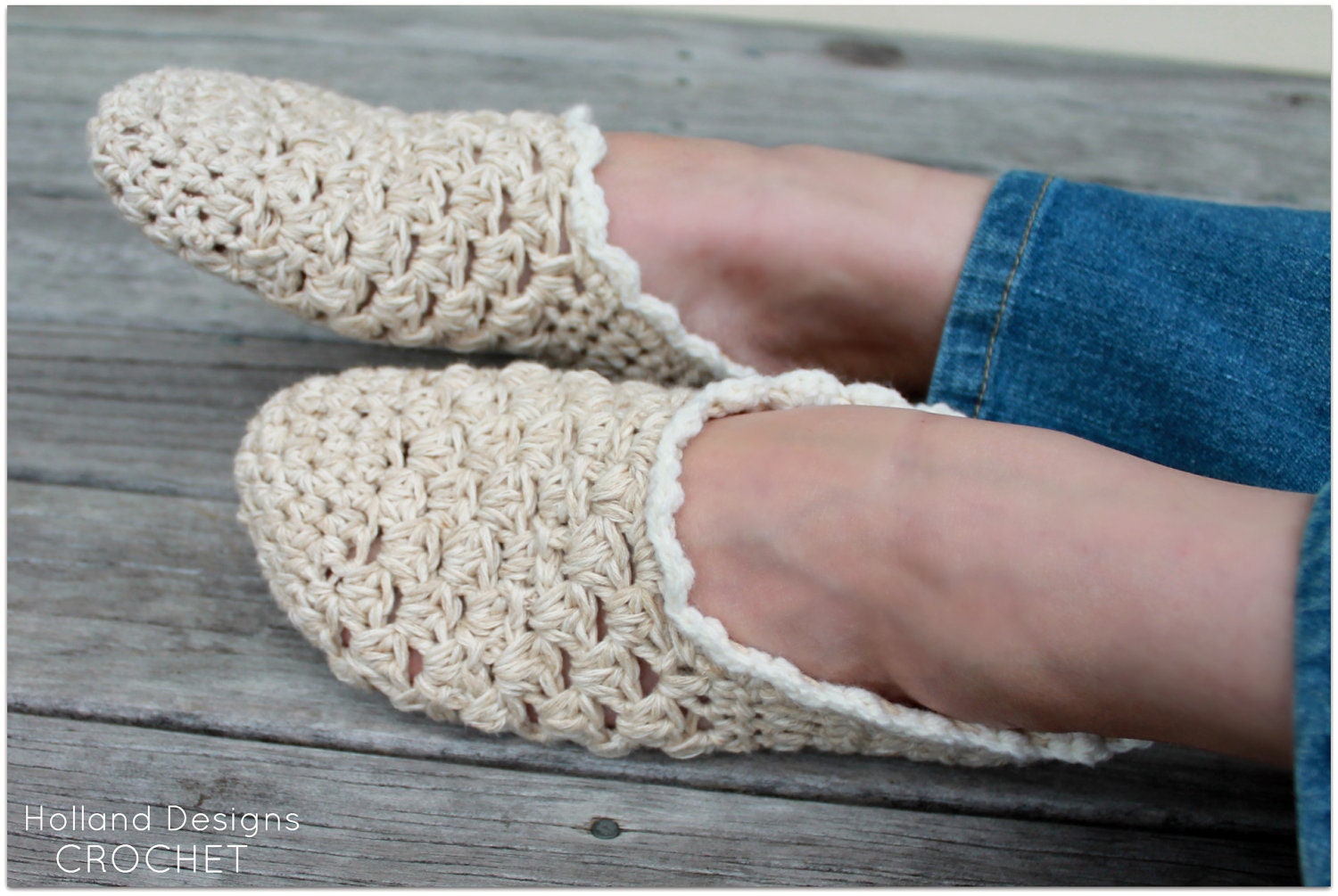Download Now - CROCHET PATTERN Simple Living Slippers - Ladies Sizes - Pattern PDF