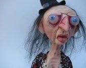 art doll clay Halloween witch one of a kind ooak by mealy monster land