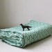 vintage 1950s Bates bedspread, twin/full. Woven cotton. Green white. Mid century cottage / back to school / the OVER EASY blanket