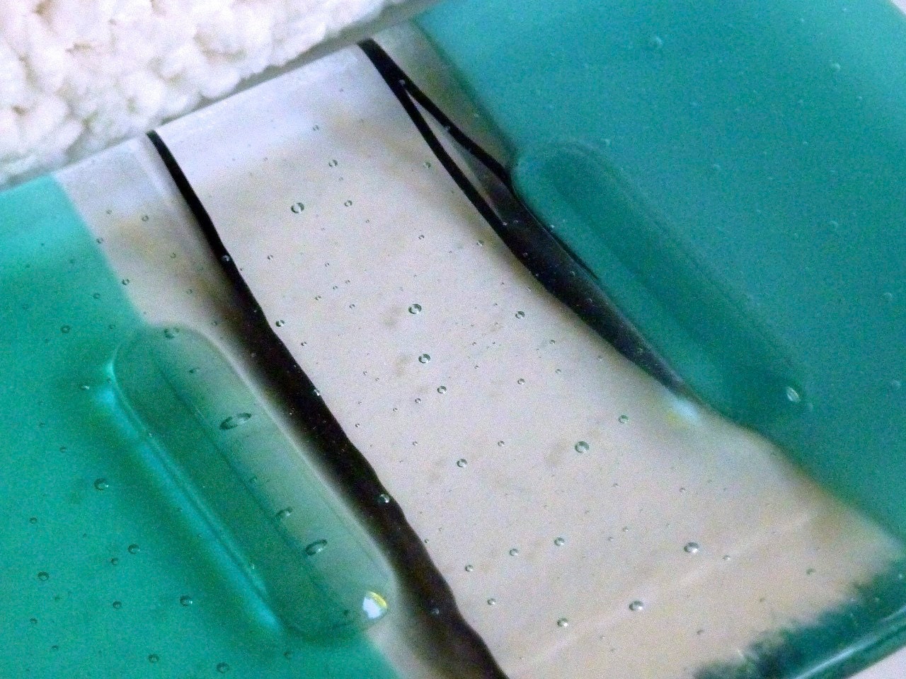 Pale Aquamarine Glass Soap Dish